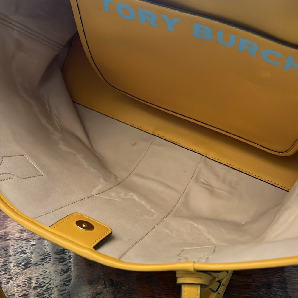 Tory Burch Yellow and Red Tote Bag with Vibrant Design - Picture 3 of 7